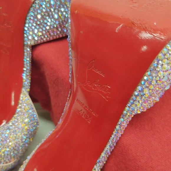 BARBIE pink LOUBOUTIN 💯% AUTHENTIC strass AB crystal 120mm - Picture 15 of 16